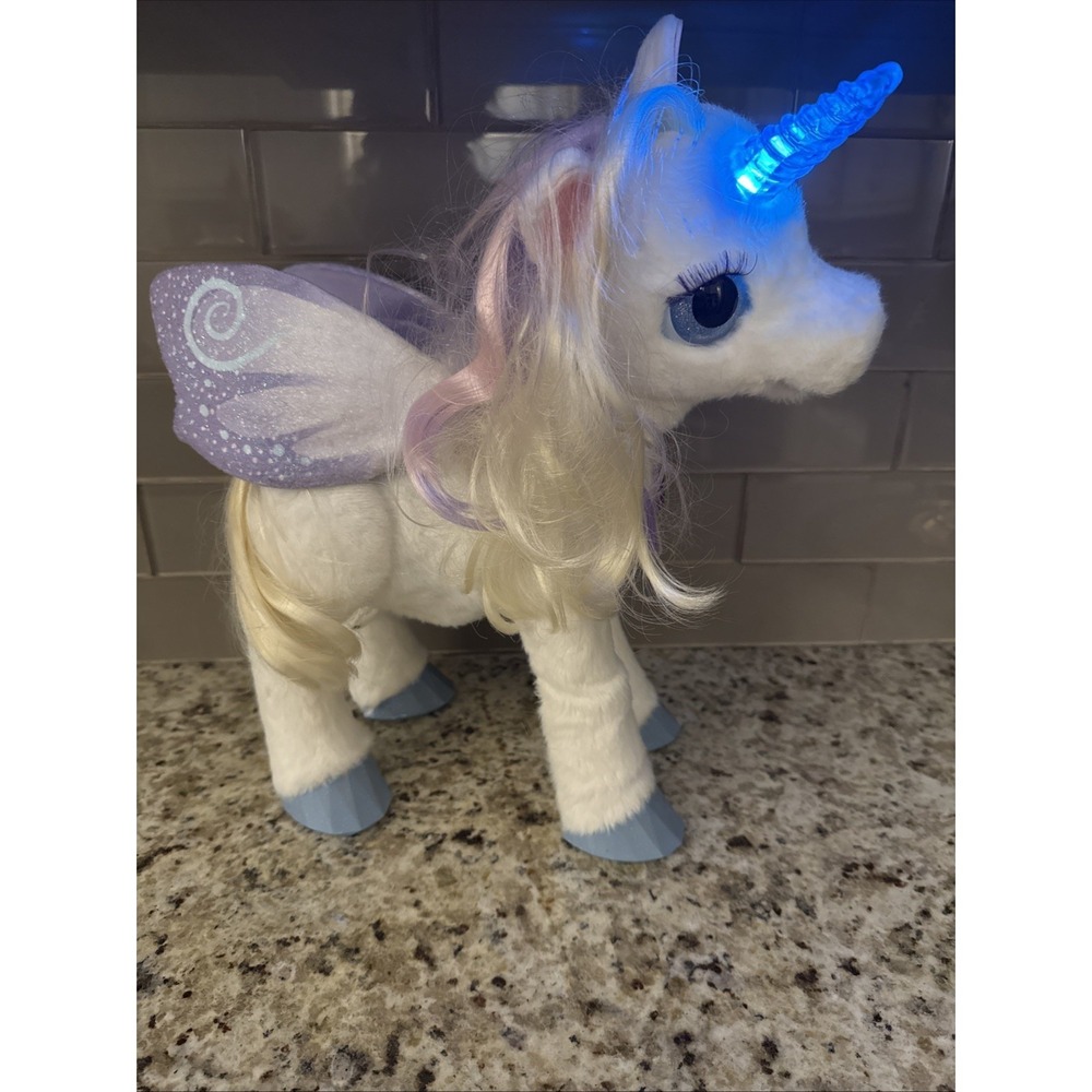FurReal Friends "StarLily" My Magical Unicorn Interactive Light-Up Horn Plush